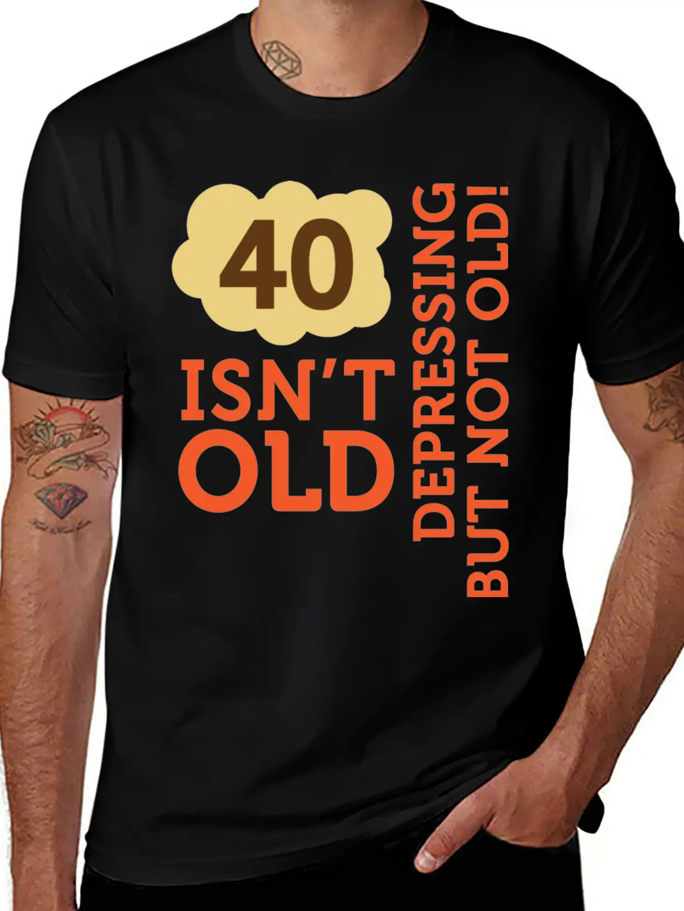 40 Is Not Old. Depressing, But Not Old! Essential Cotton Tee For Daily Outfits – Unisex Style