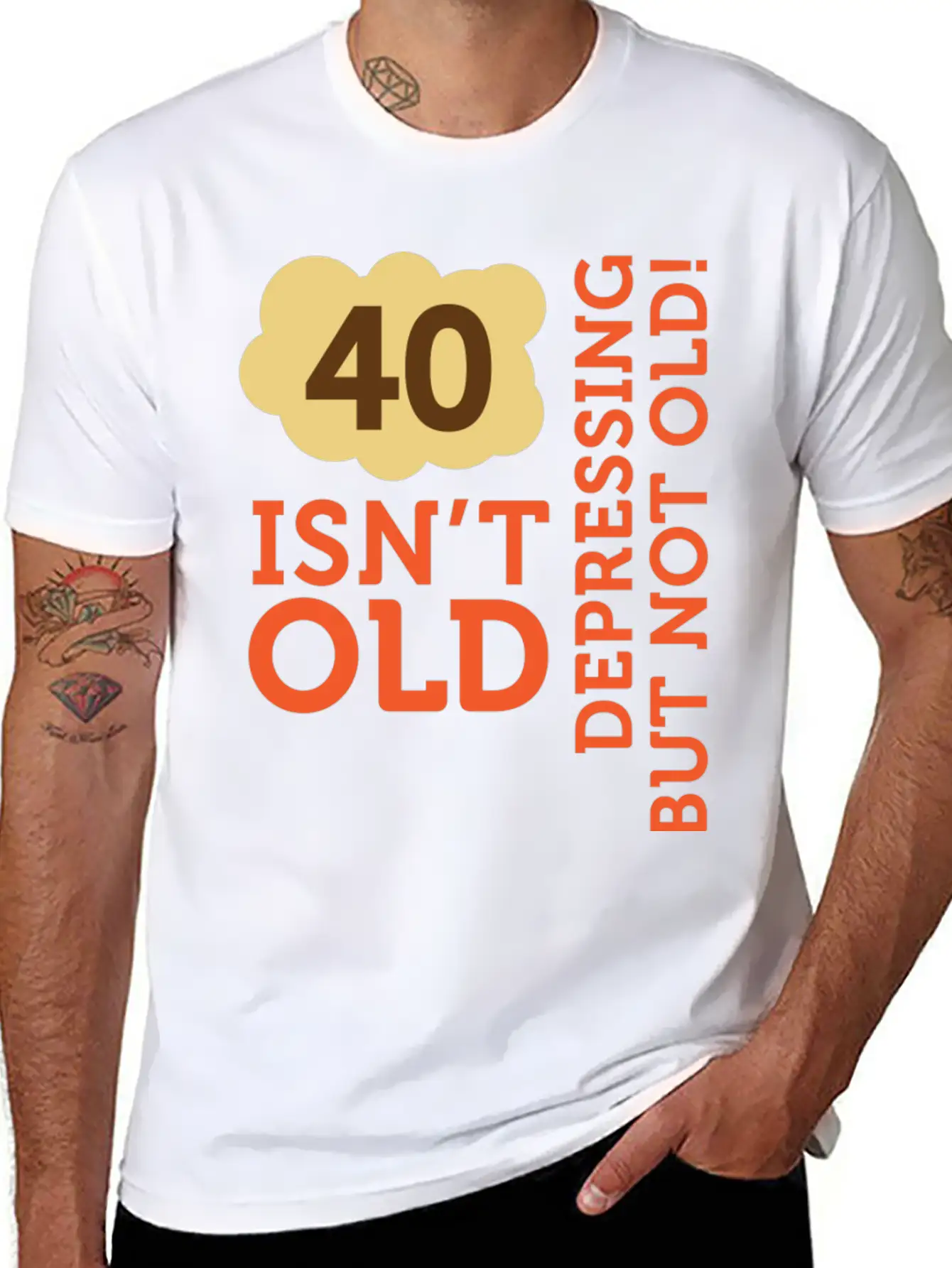 40 Is Not Old. Depressing, But Not Old! Essential Cotton Tee For Daily Outfits – Unisex Style
