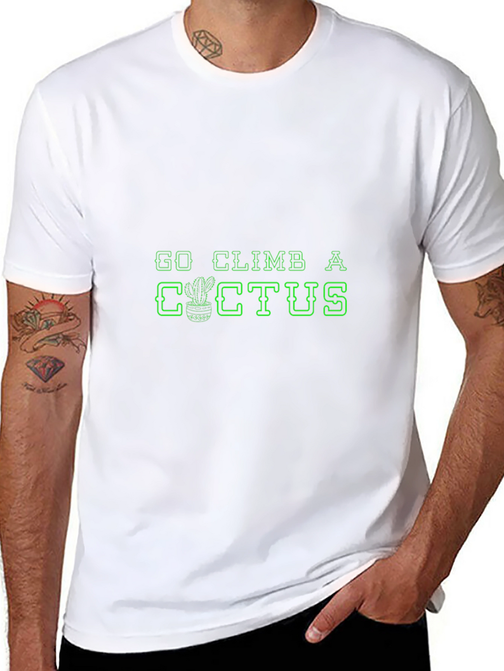 Go Climb A Cactus T-Shirt - Novelty Graphic Tee