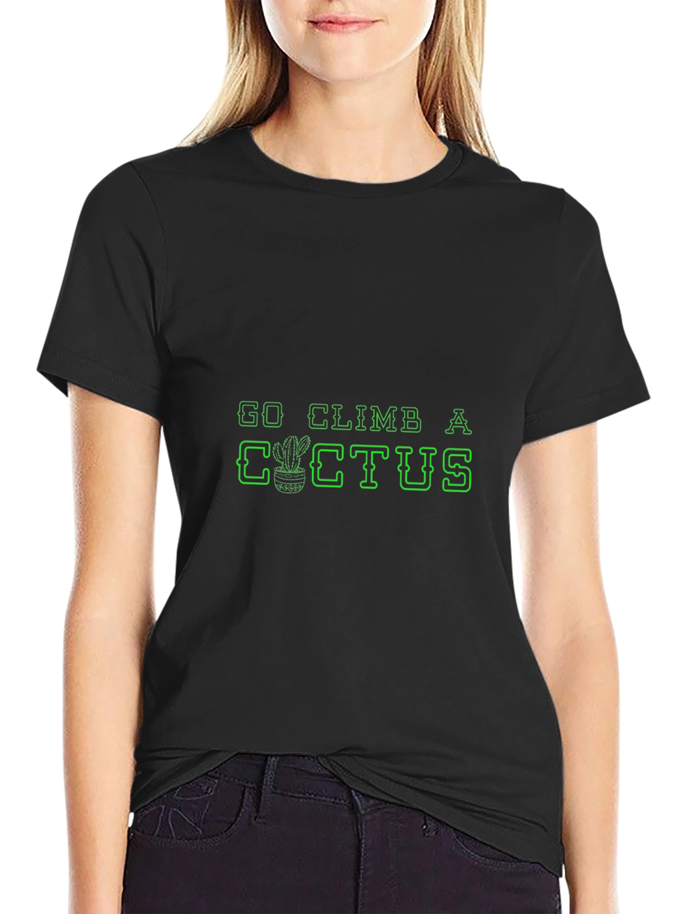 Go Climb A Cactus T-Shirt - Novelty Graphic Tee