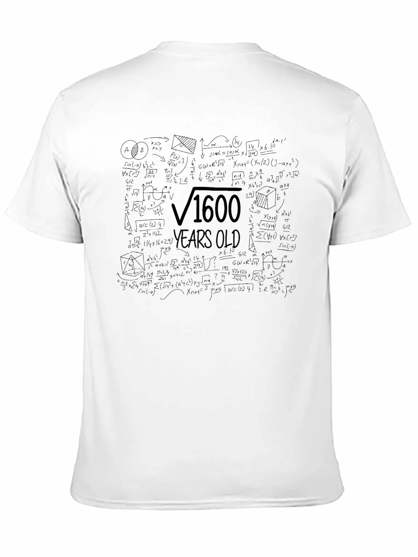 40th Birthday Gift Root Out Of 1600 Nerd Maths Unisex Casual T-Shirt – Clean Design For Daily Comfort