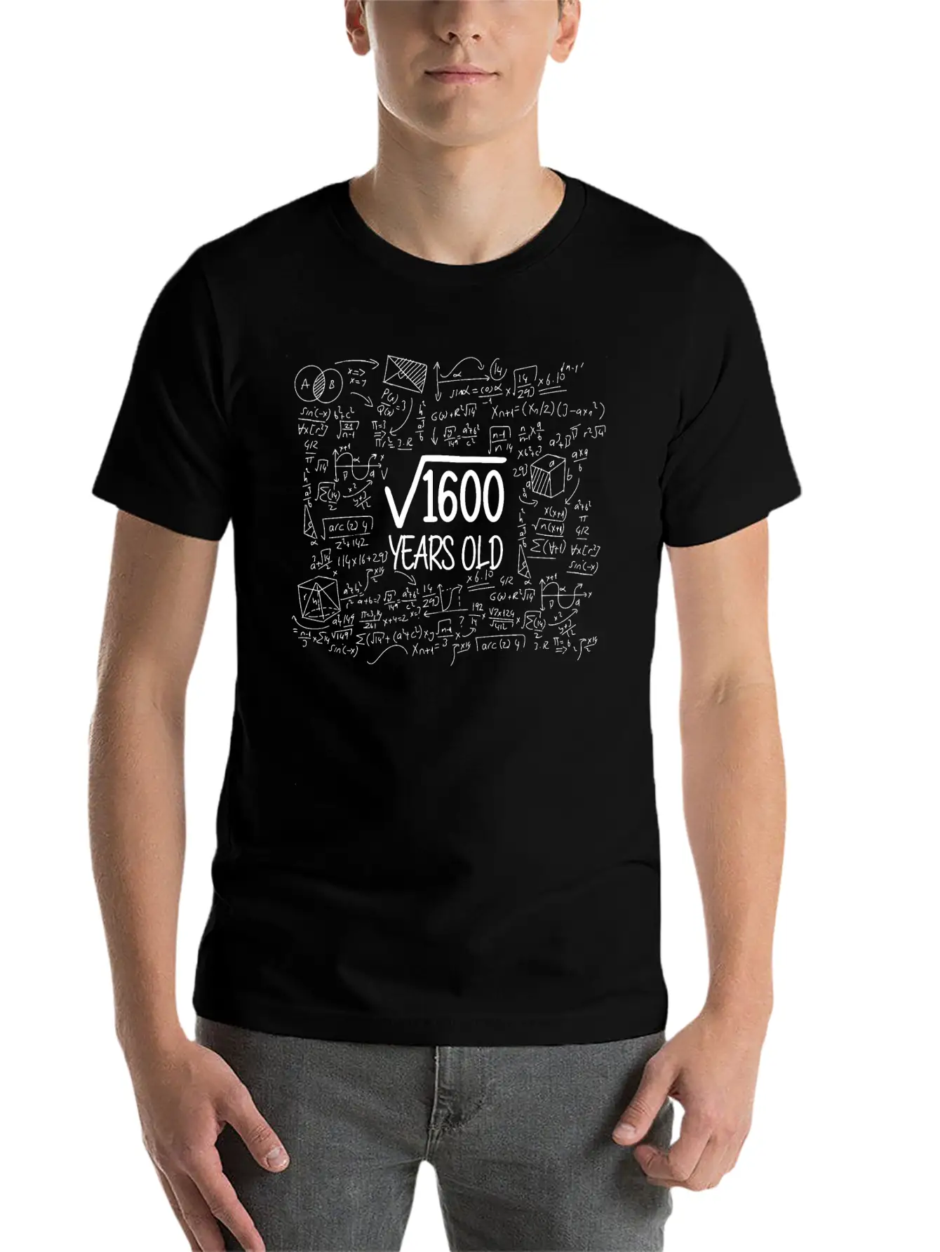 40th Birthday Gift Root Out Of 1600 Nerd Maths Unisex Casual T-Shirt – Clean Design For Daily Comfort