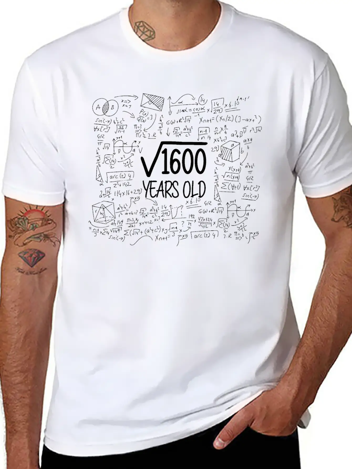 40th Birthday Gift Root Out Of 1600 Nerd Maths Unisex Casual T-Shirt – Clean Design For Daily Comfort