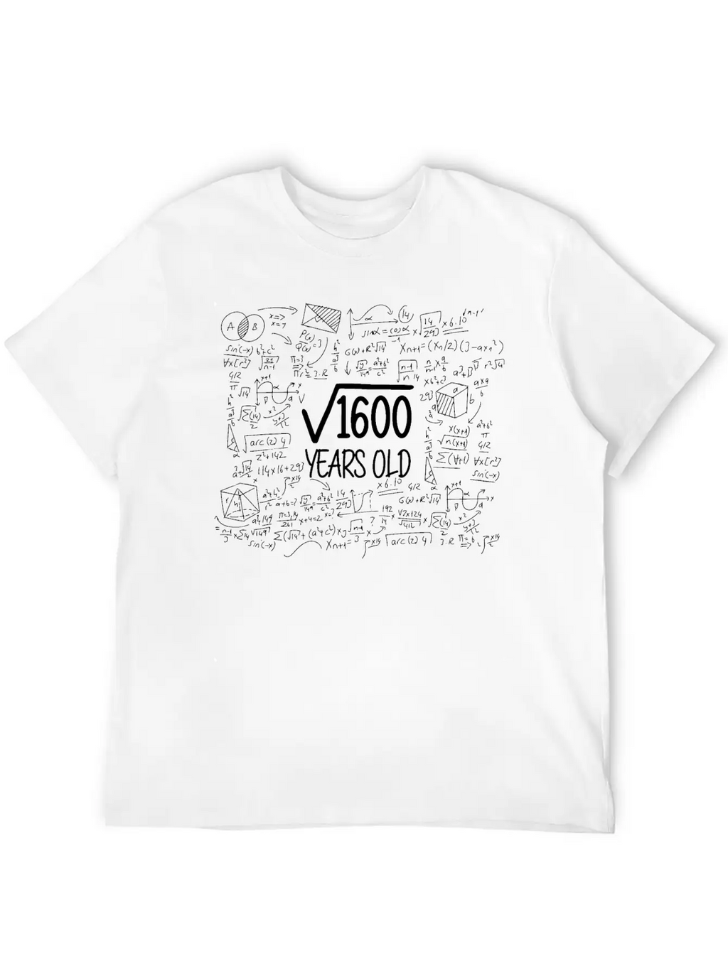 40th Birthday Gift Root Out Of 1600 Nerd Maths Unisex Casual T-Shirt – Clean Design For Daily Comfort