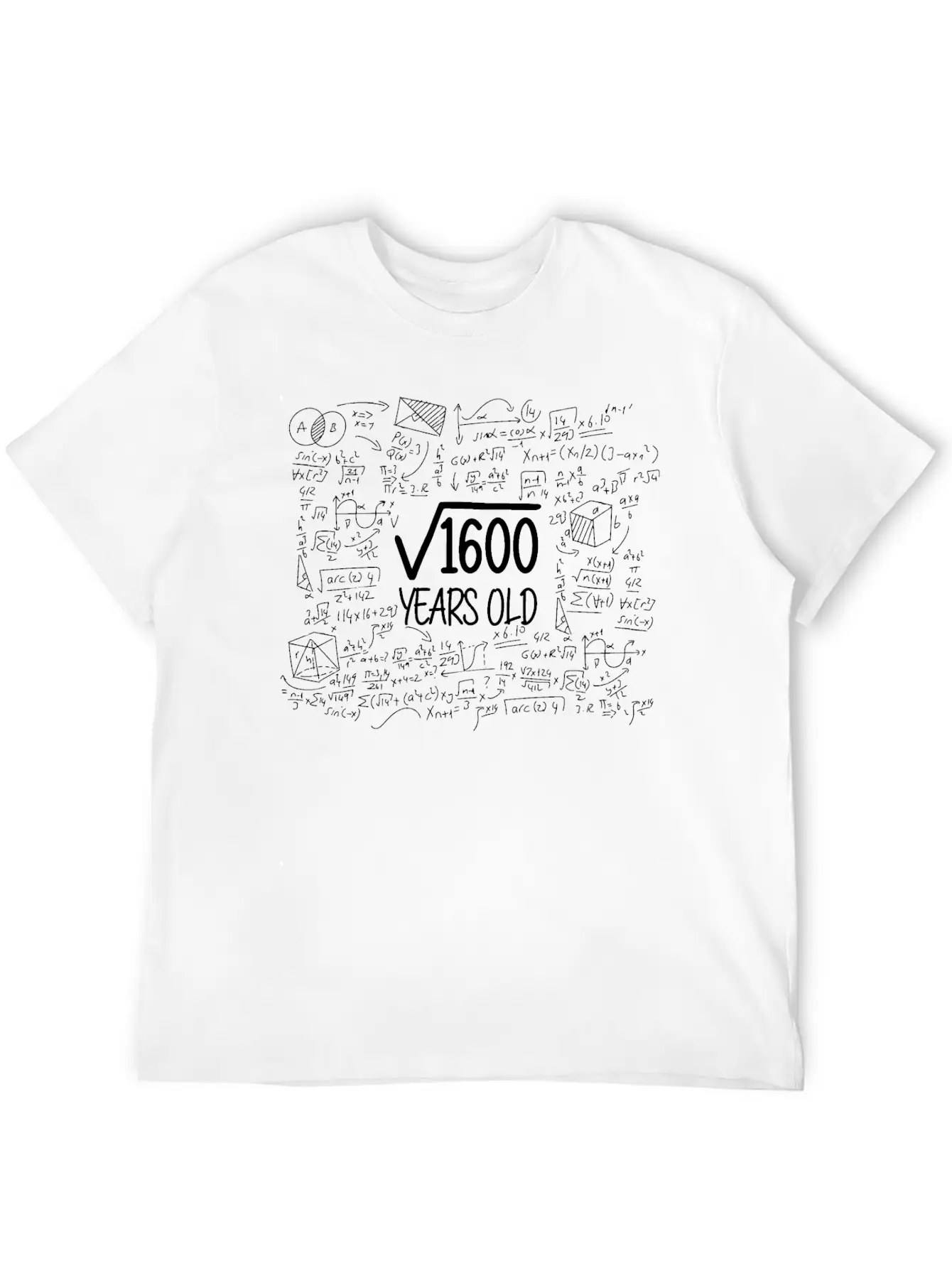 40th Birthday Gift Root Out Of 1600 Nerd Maths Unisex Casual T-Shirt – Clean Design For Daily Comfort