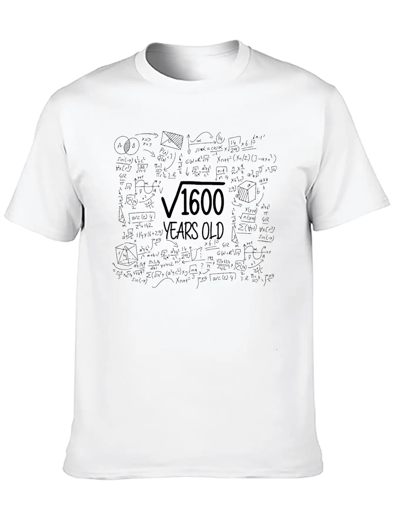 40th Birthday Gift Root Out Of 1600 Nerd Maths Unisex Casual T-Shirt – Clean Design For Daily Comfort
