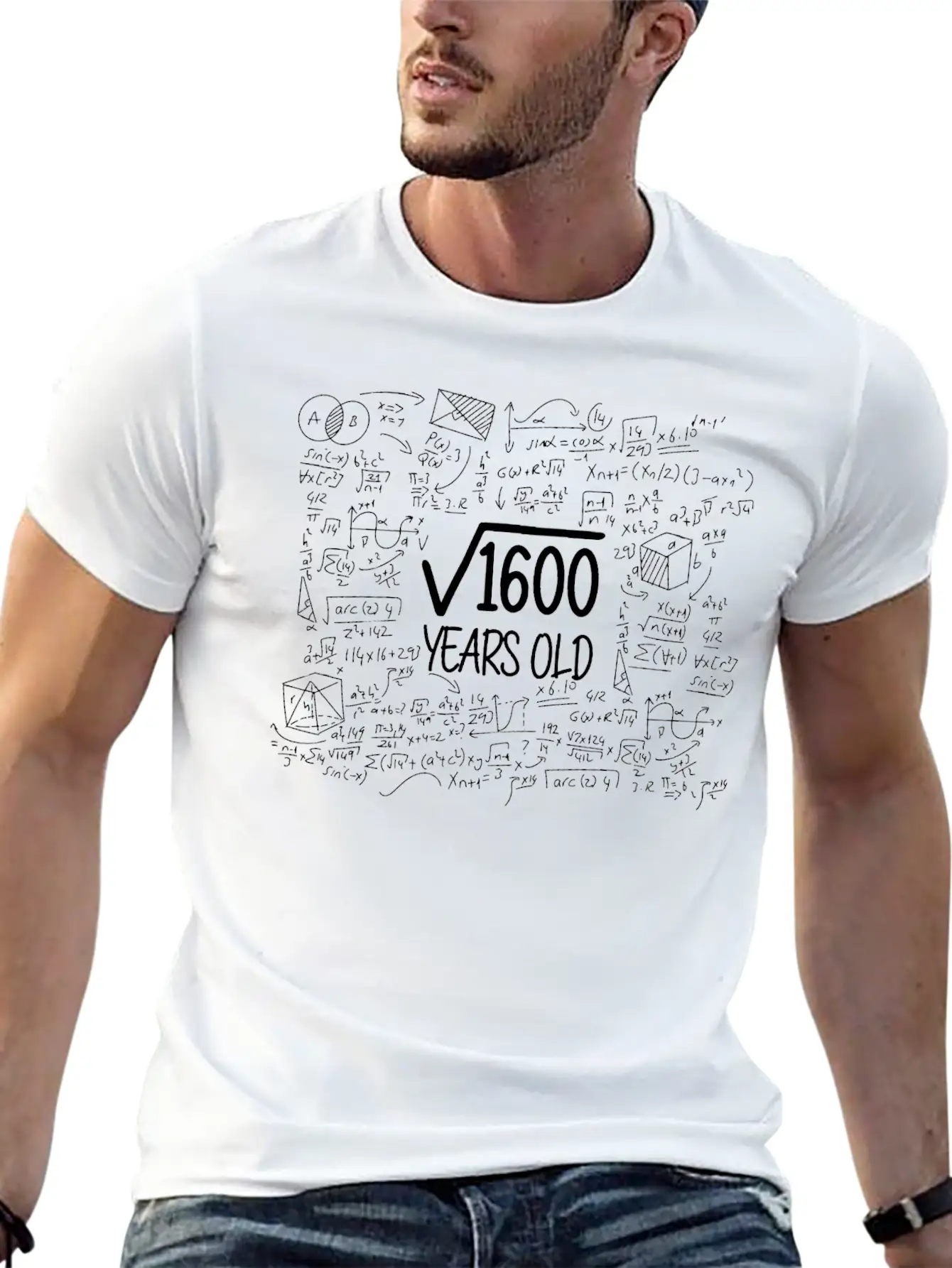 40th Birthday Gift Root Out Of 1600 Nerd Maths Unisex Casual T-Shirt – Clean Design For Daily Comfort