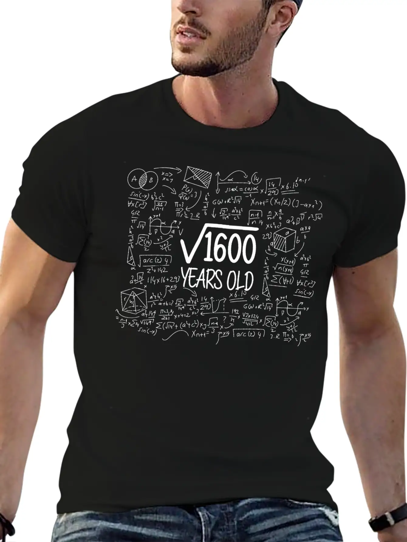 40th Birthday Gift Root Out Of 1600 Nerd Maths Unisex Casual T-Shirt – Clean Design For Daily Comfort