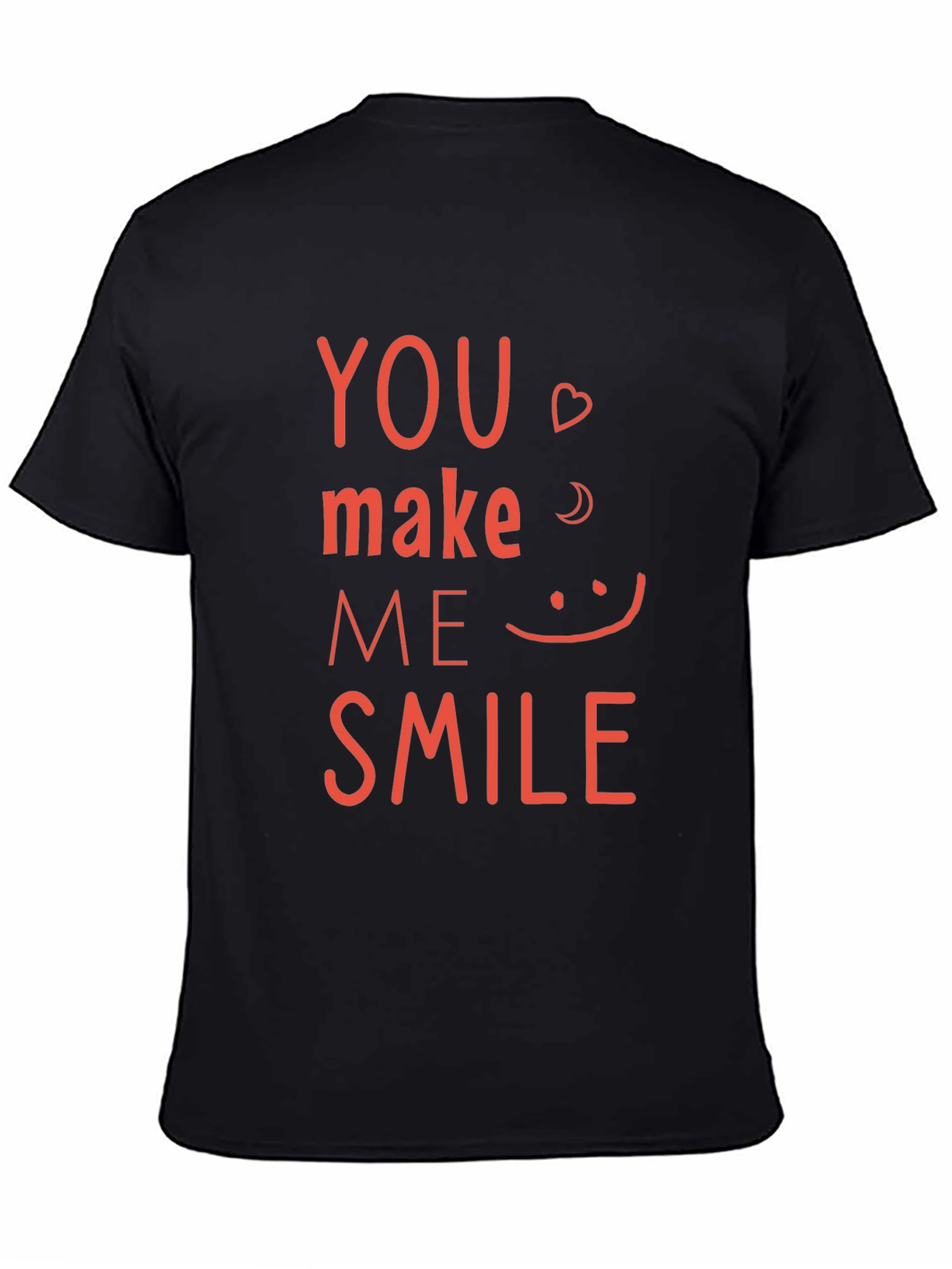 You Make Me Smile Graphic Tee - Black Cotton Shirt