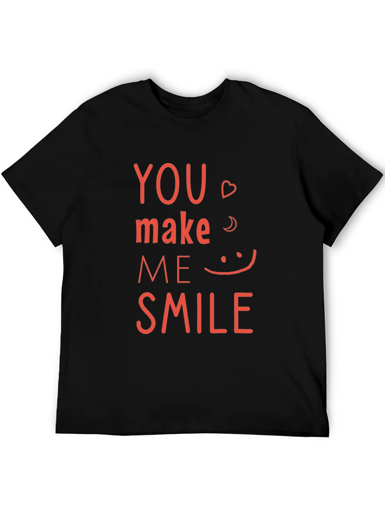 You Make Me Smile Graphic Tee - Black Cotton Shirt