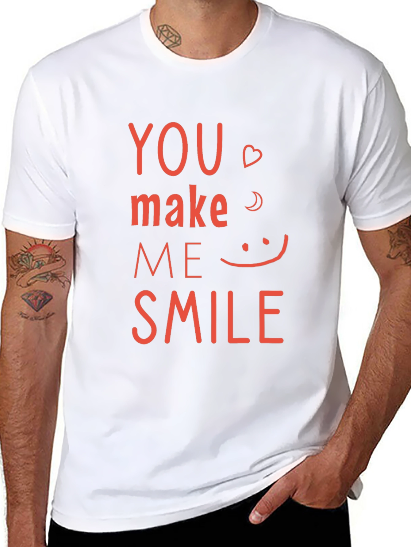 You Make Me Smile Graphic Tee - Black Cotton Shirt