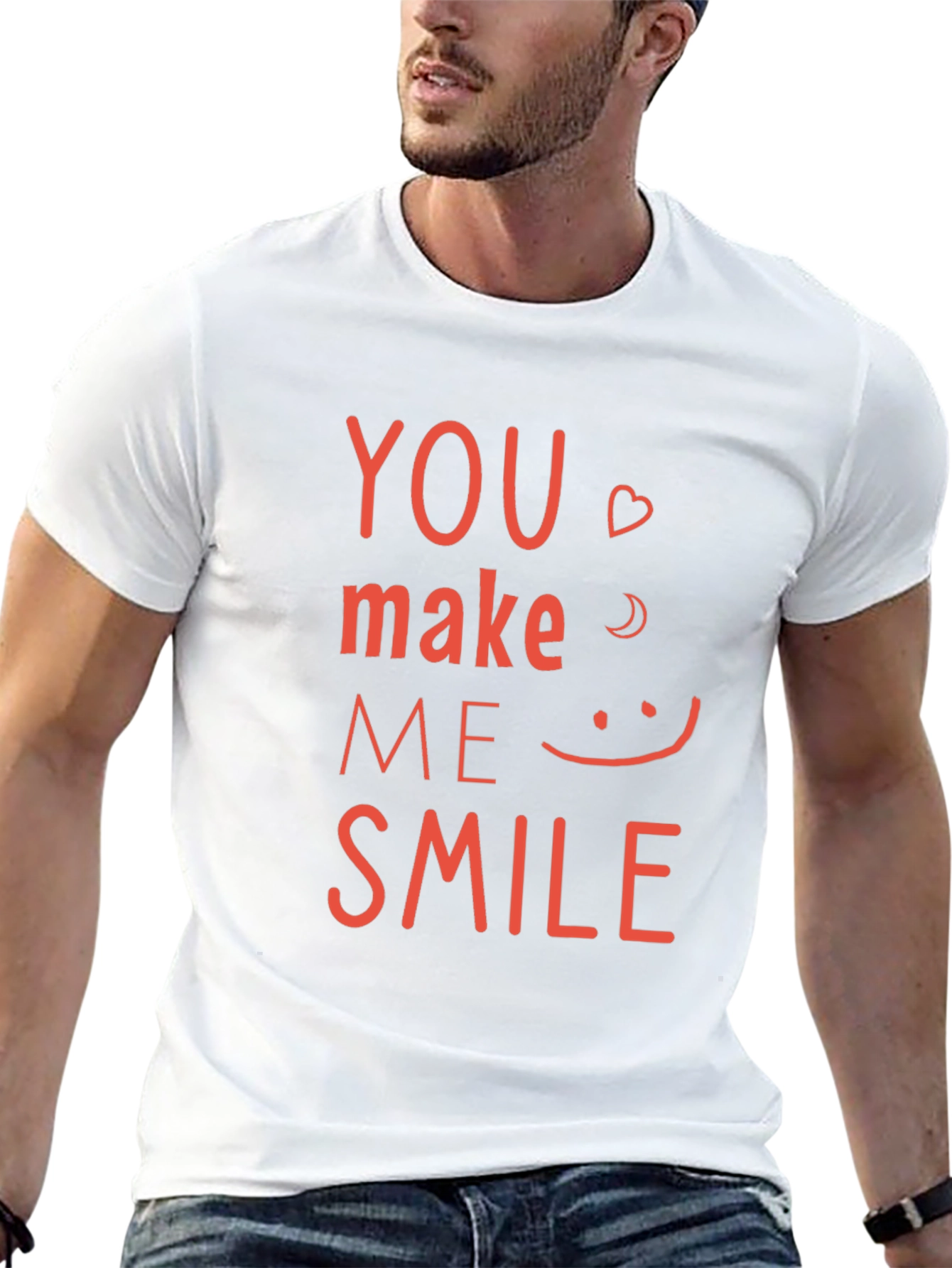 You Make Me Smile Graphic Tee - Black Cotton Shirt