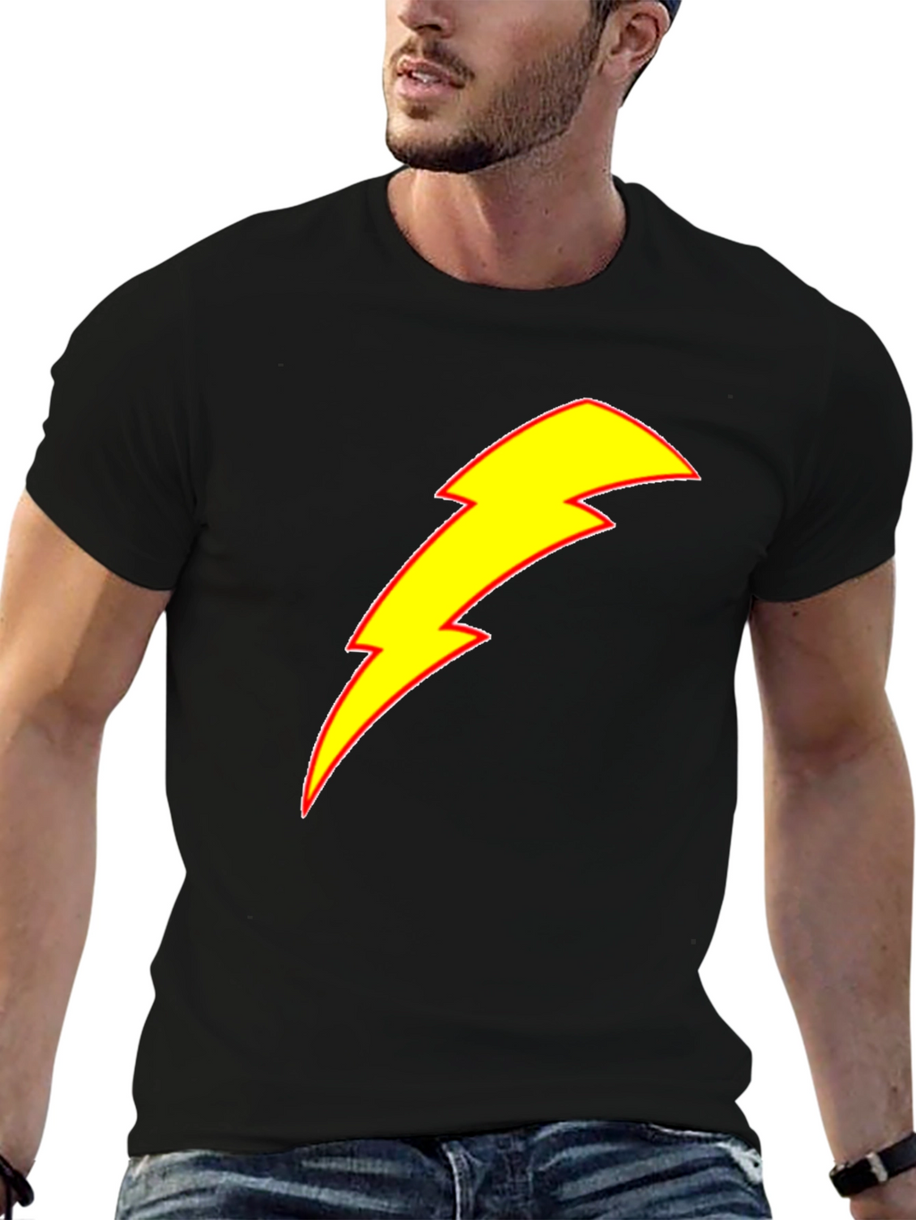 Lightning Bolt Graphic Tee - Black