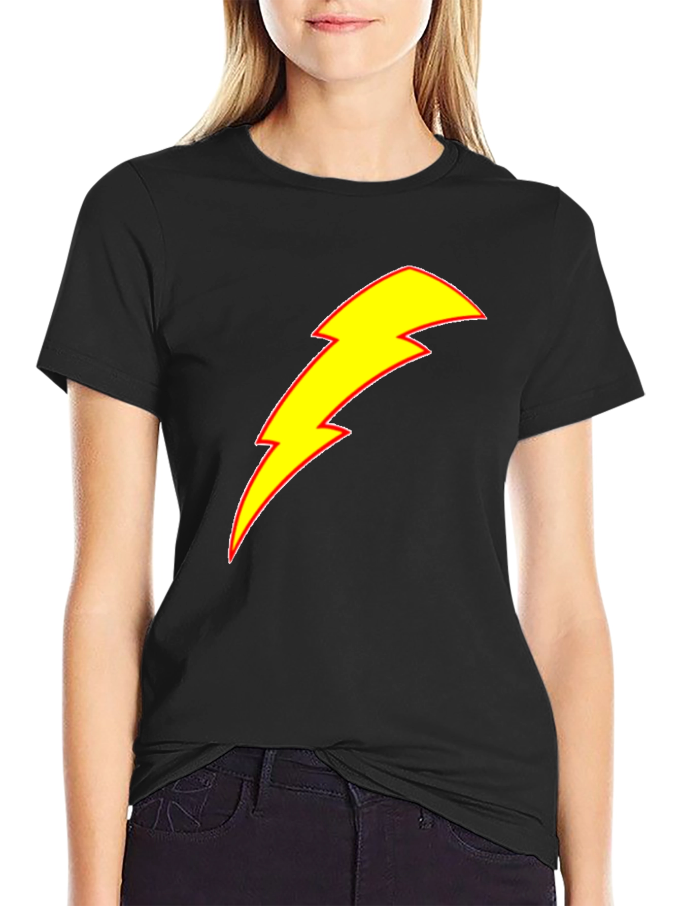 Lightning Bolt Graphic Tee - Black
