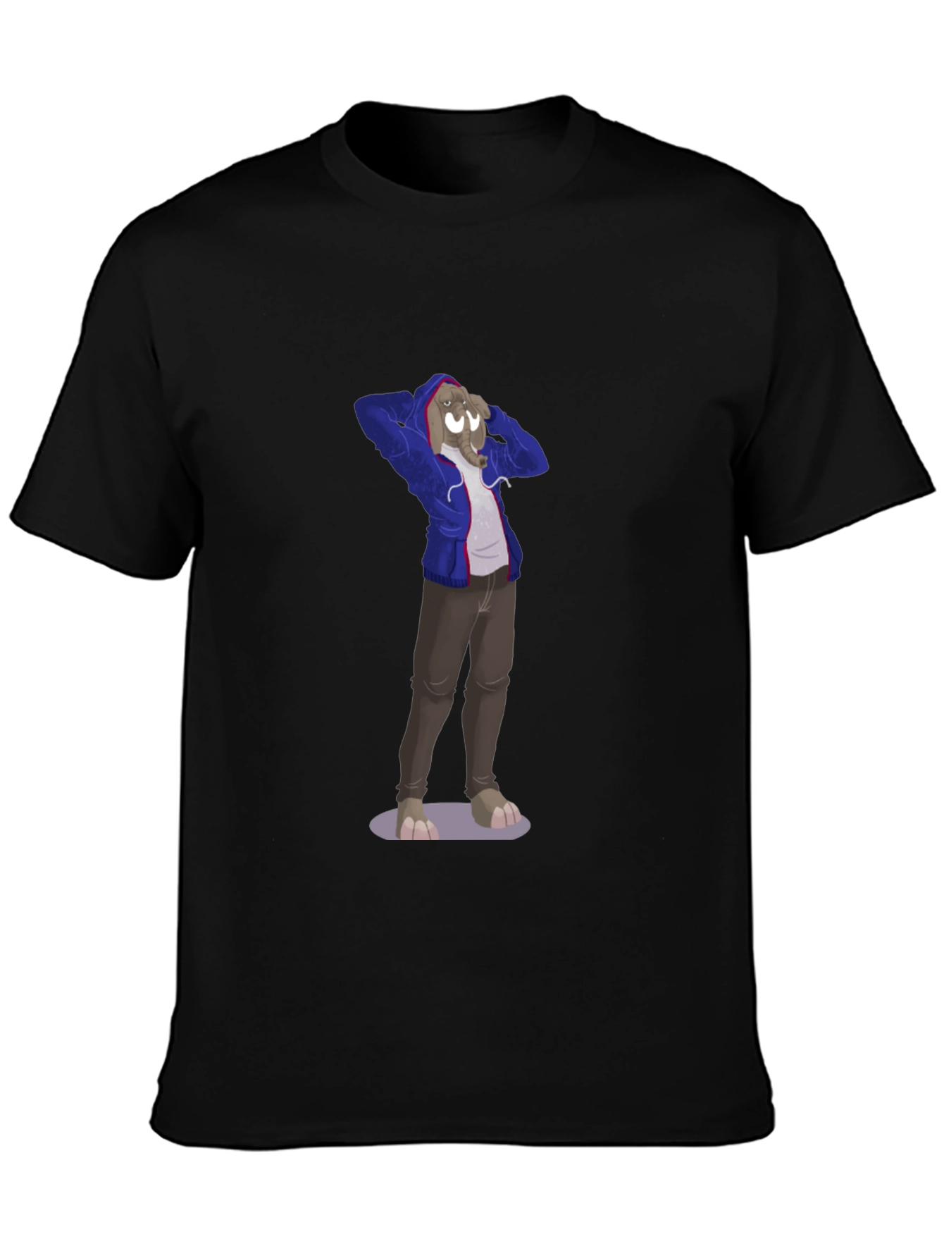 Novelty Cartoon Elephant Graphic Tee