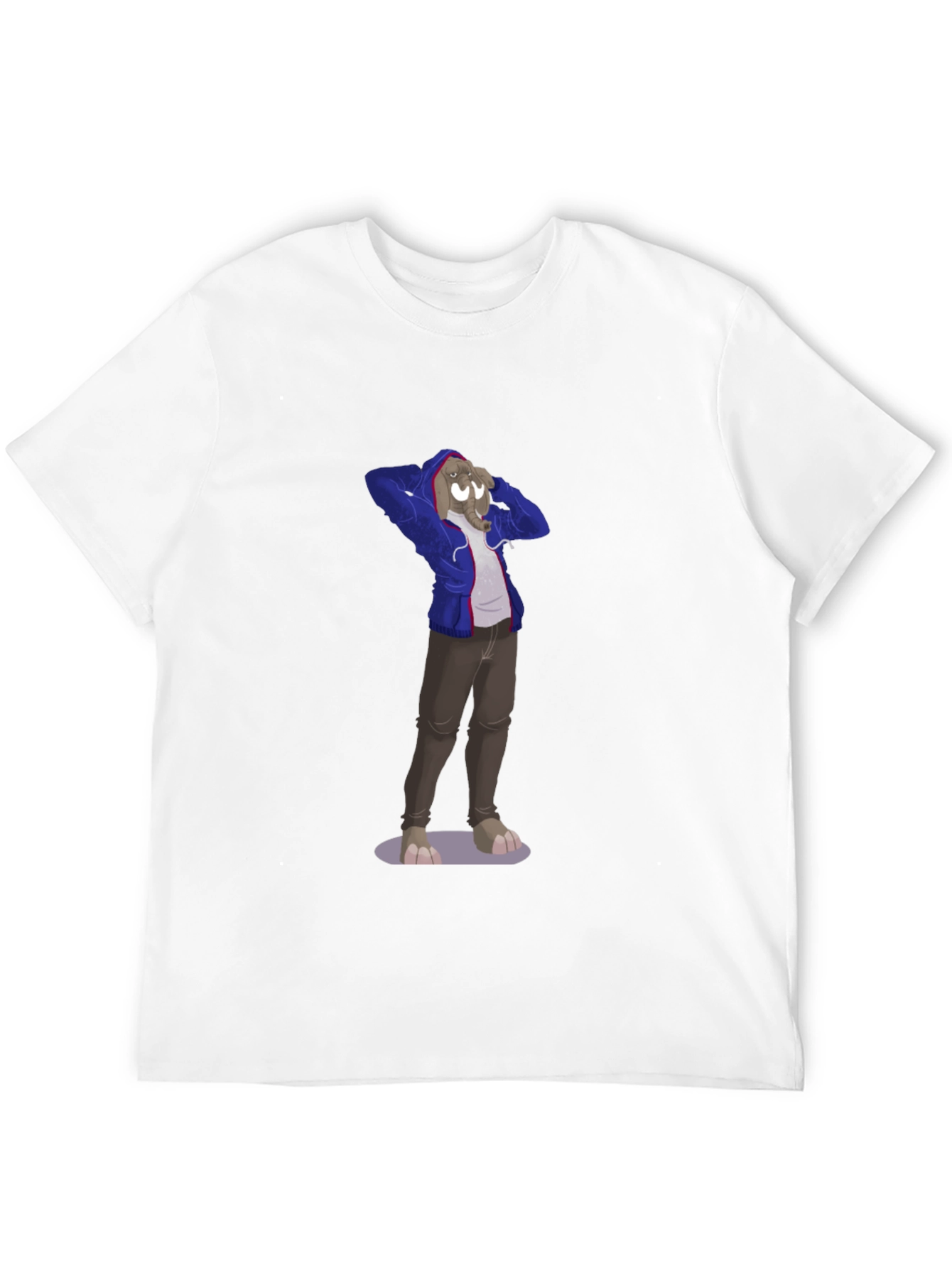 Novelty Cartoon Elephant Graphic Tee