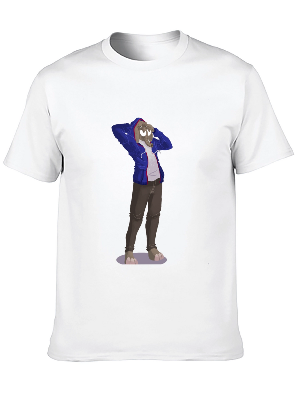 Novelty Cartoon Elephant Graphic Tee
