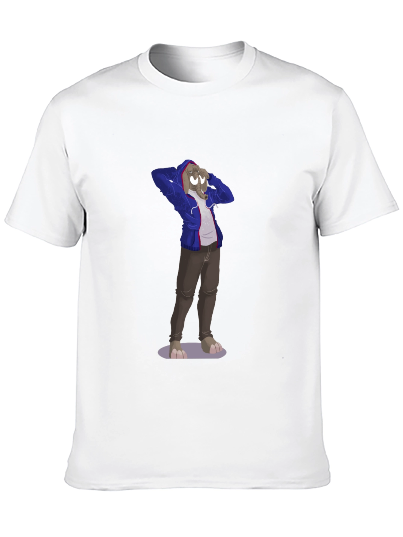 Novelty Cartoon Elephant Graphic Tee