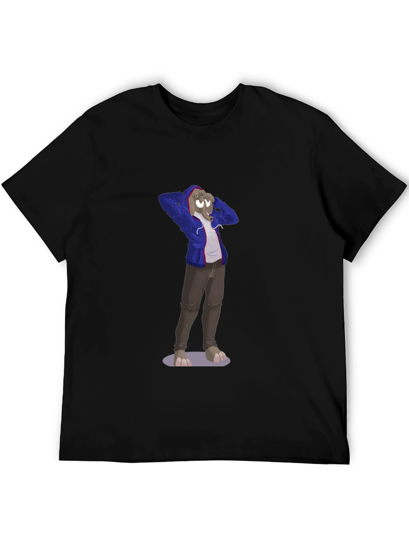 Novelty Cartoon Elephant Graphic Tee