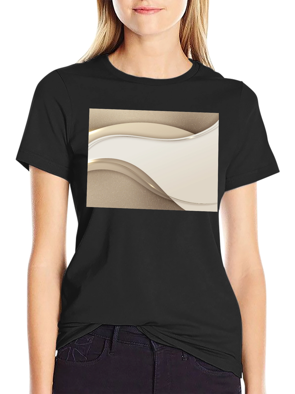 Stylish Black Tee with Abstract Design