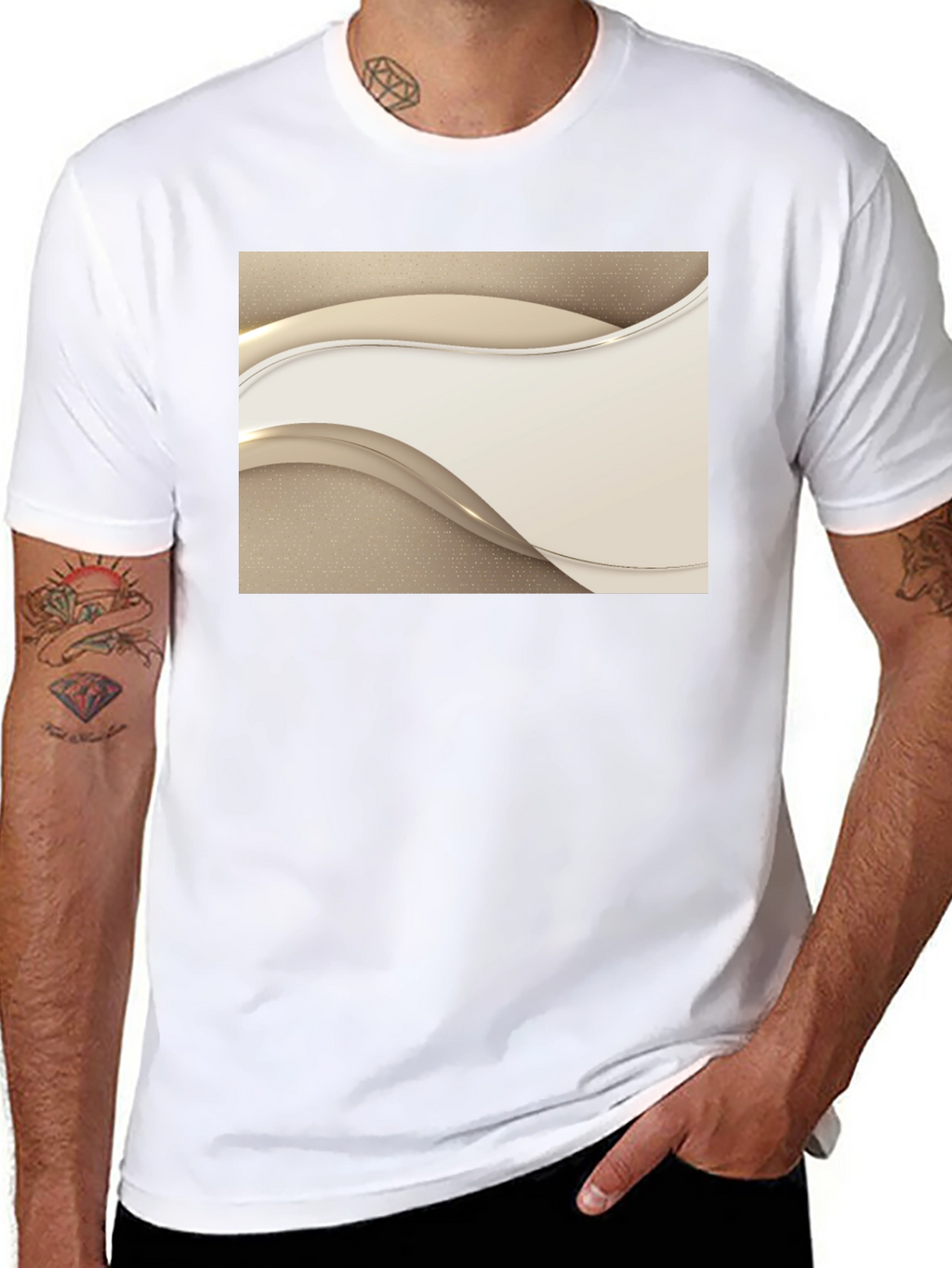 Stylish Black Tee with Abstract Design