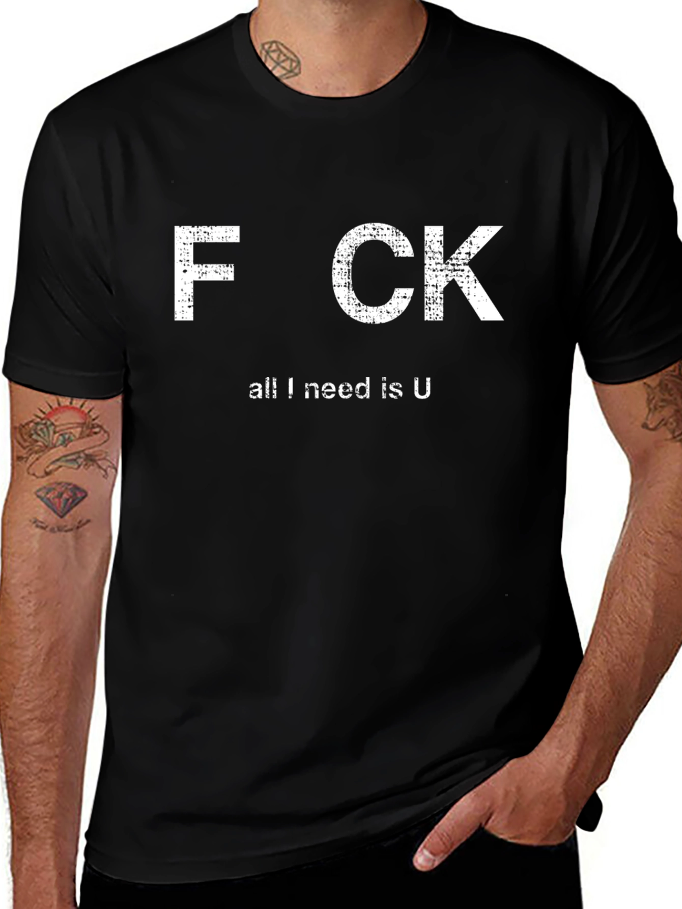 Funny Offensive Graphic T-Shirt - All I Need Is U