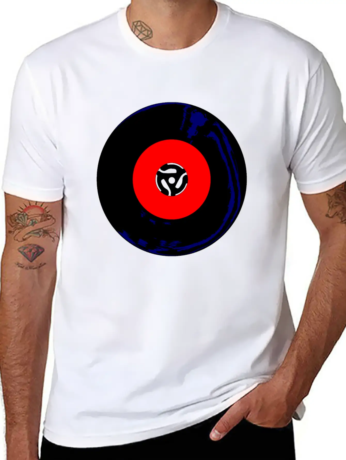 45 RPM SIngle Record Unisex Short Sleeve Soft Cotton T-Shirt – Casual Everyday Wear