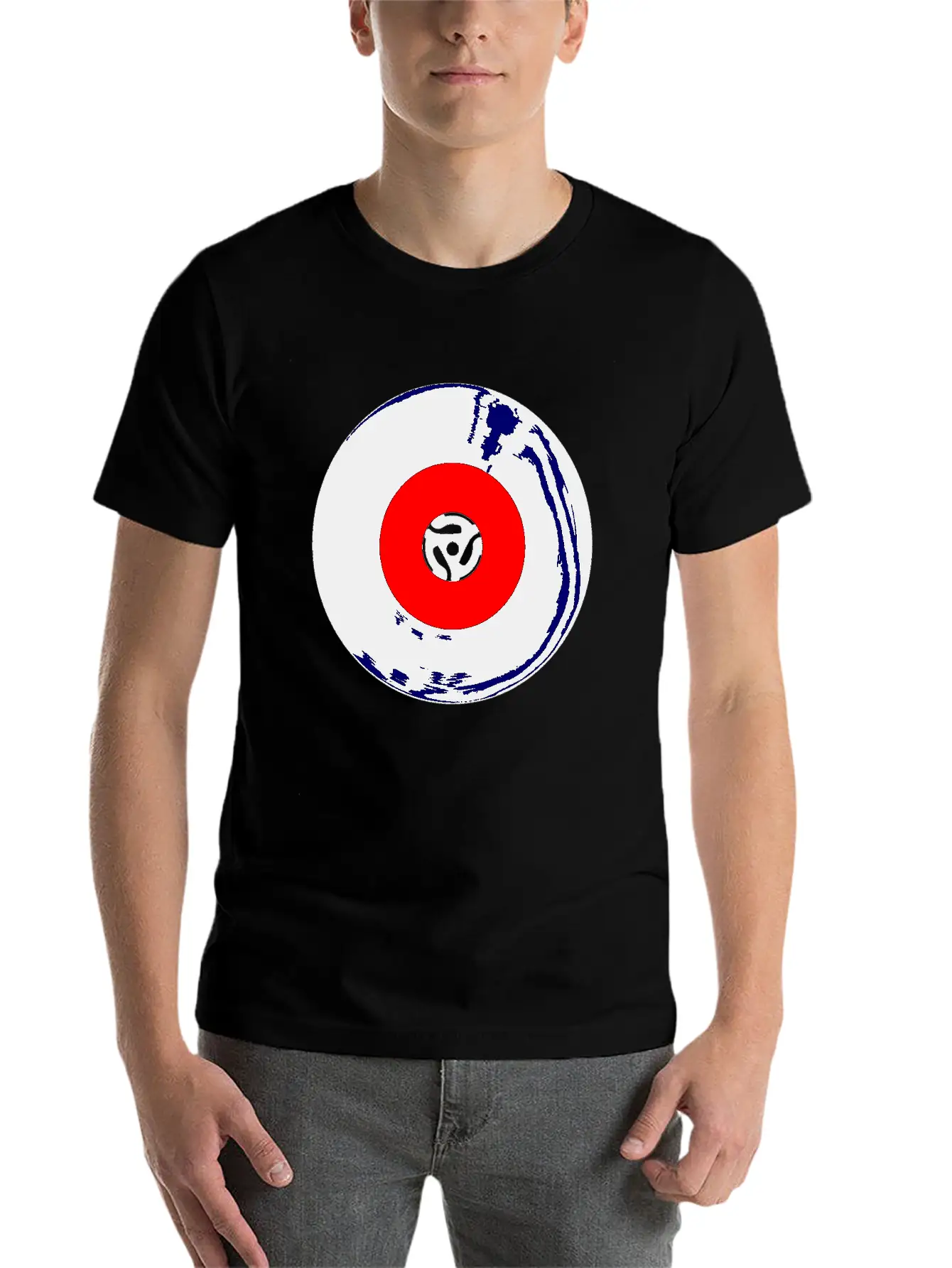 45 RPM SIngle Record Unisex Short Sleeve Soft Cotton T-Shirt – Casual Everyday Wear