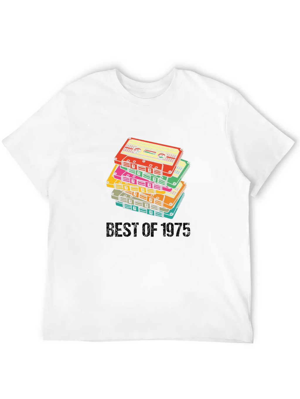 45th Birthday Best Of 1975 Cassette Tape Vintage Breathable Soft Cotton T-Shirt – Timeless Casual Look