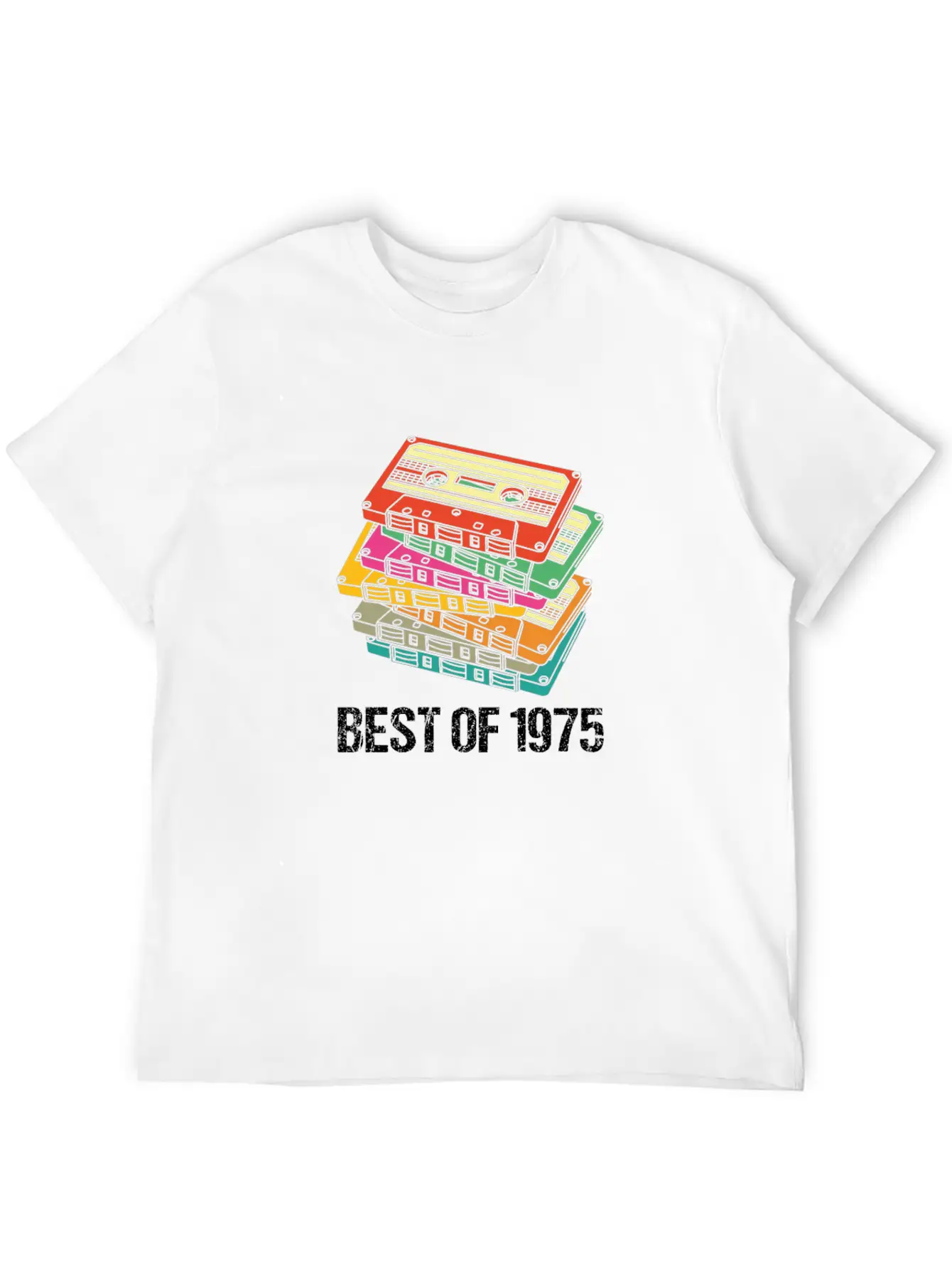 45th Birthday Best Of 1975 Cassette Tape Vintage Breathable Soft Cotton T-Shirt – Timeless Casual Look