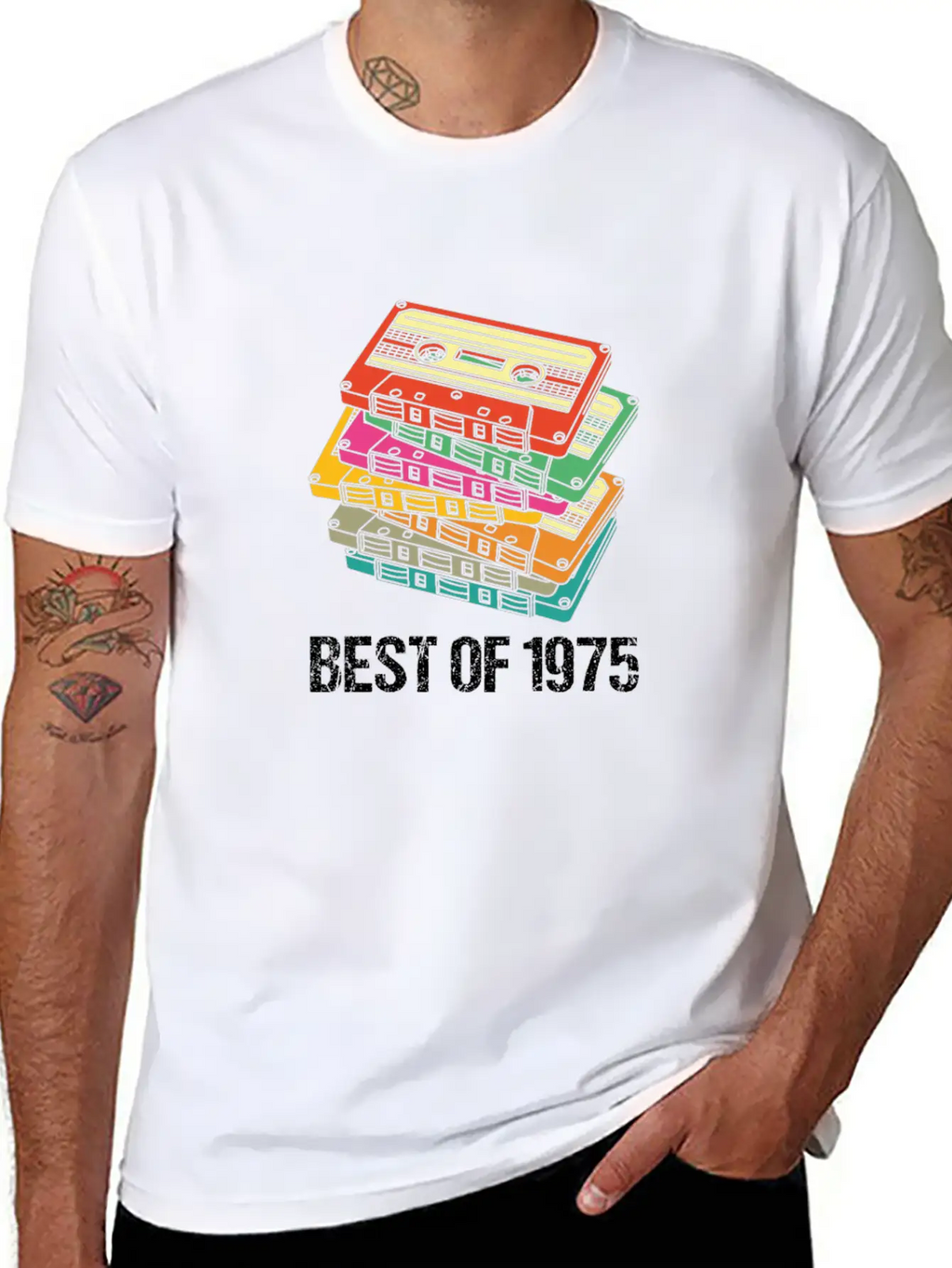 45th Birthday Best Of 1975 Cassette Tape Vintage Breathable Soft Cotton T-Shirt – Timeless Casual Look