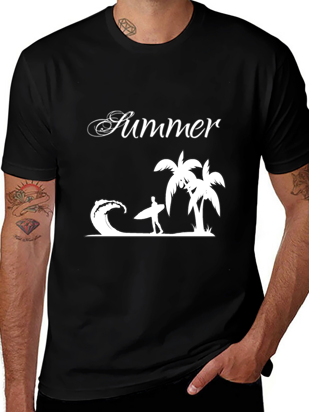 Summer Vibes Graphic Tee - Black