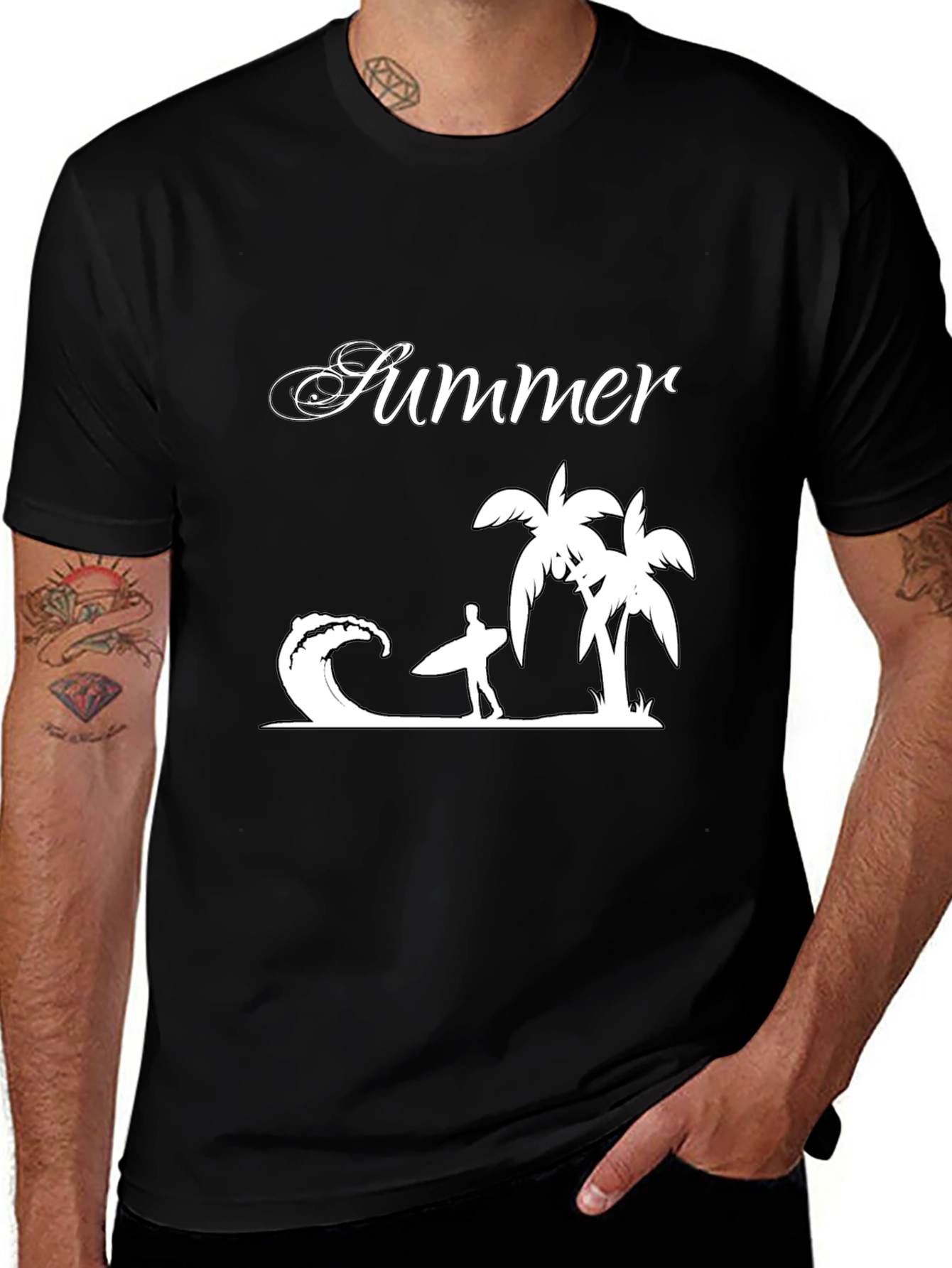 Summer Vibes Graphic Tee - Black