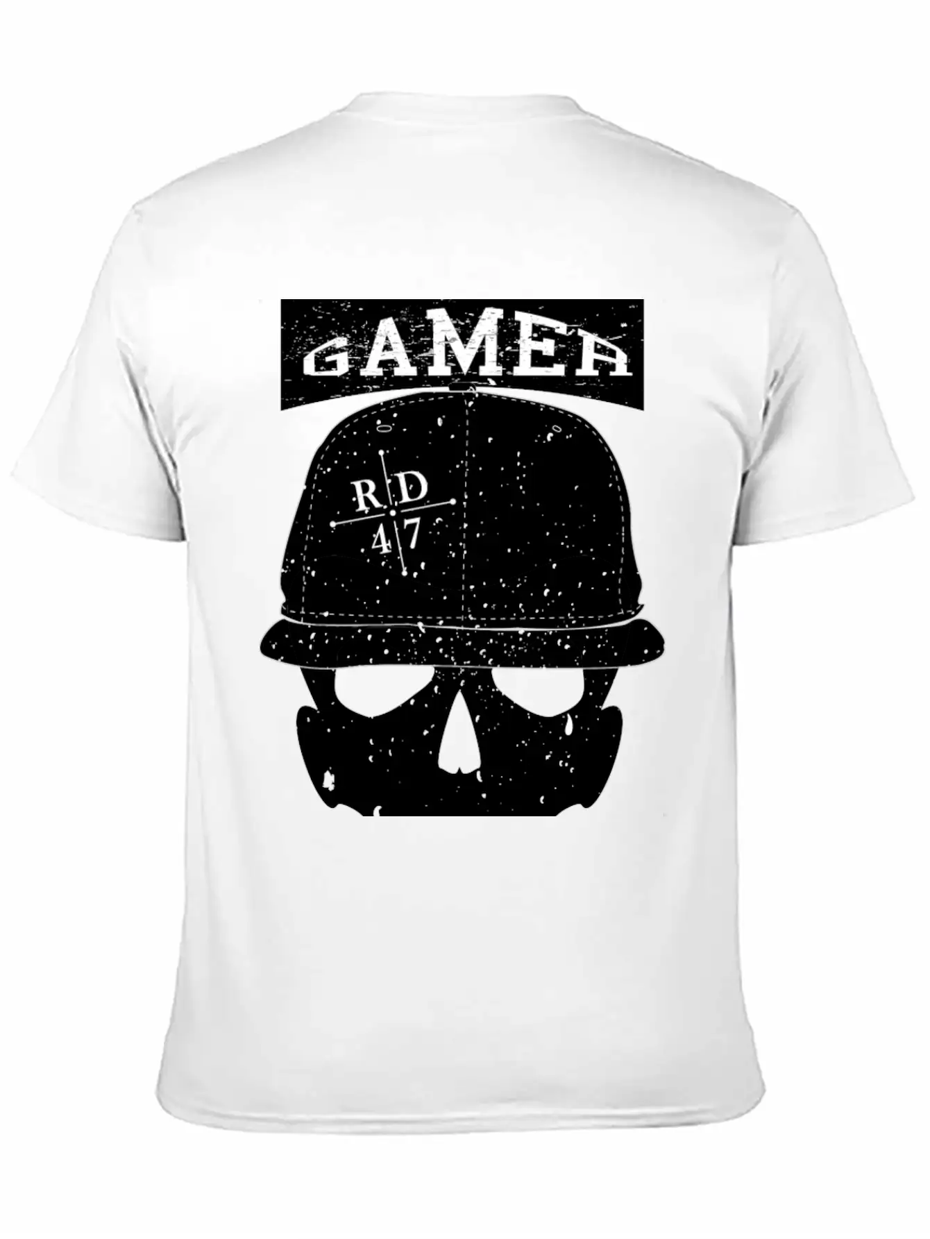 47 Vintage Gamer Basecap Skull Unisex Short Sleeve Soft Cotton T-Shirt – Casual Everyday Wear