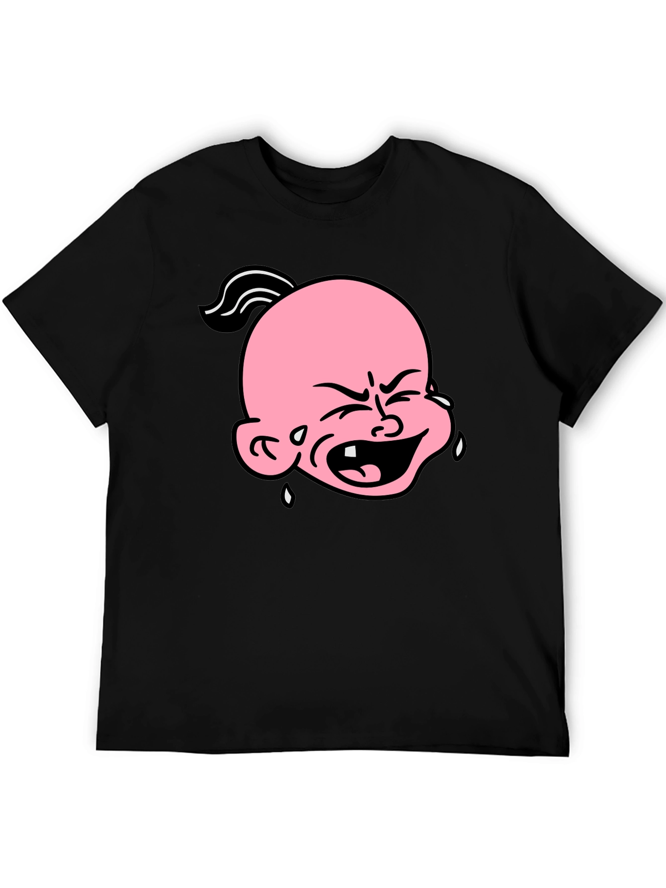 Cartoon Crying Baby T-Shirt - Black Graphic Tee
