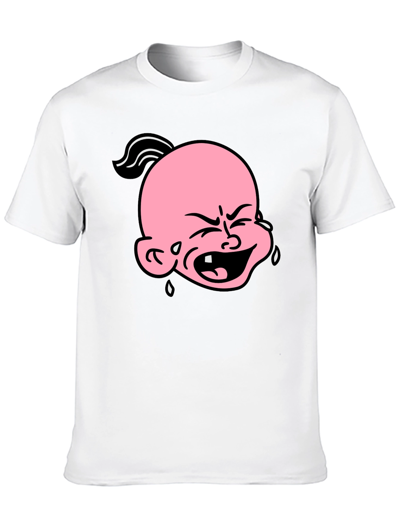 Cartoon Crying Baby T-Shirt - Black Graphic Tee