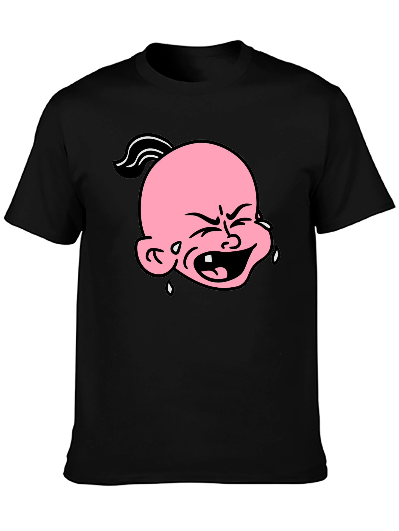 Cartoon Crying Baby T-Shirt - Black Graphic Tee