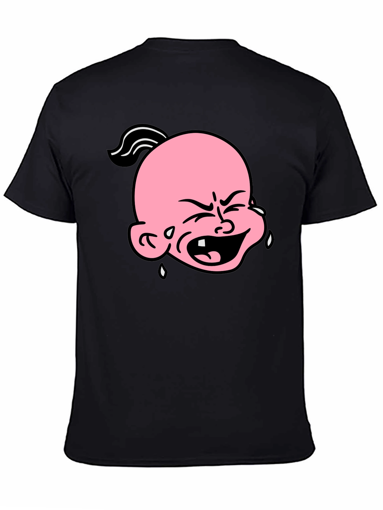 Cartoon Crying Baby T-Shirt - Black Graphic Tee