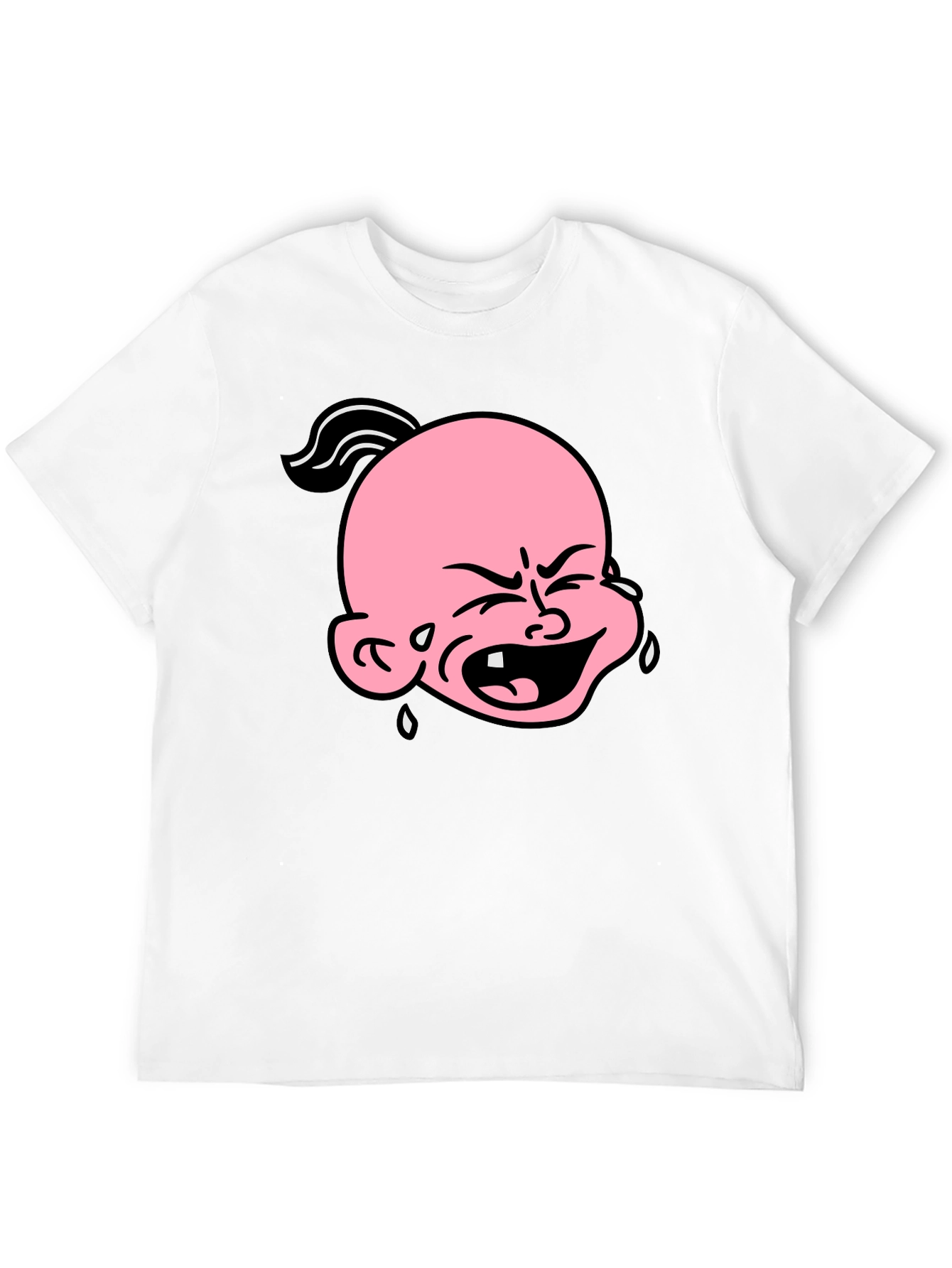 Cartoon Crying Baby T-Shirt - Black Graphic Tee