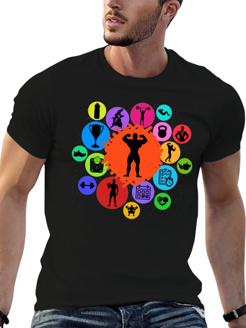 Gym Life Black T-Shirt: Fitness Design