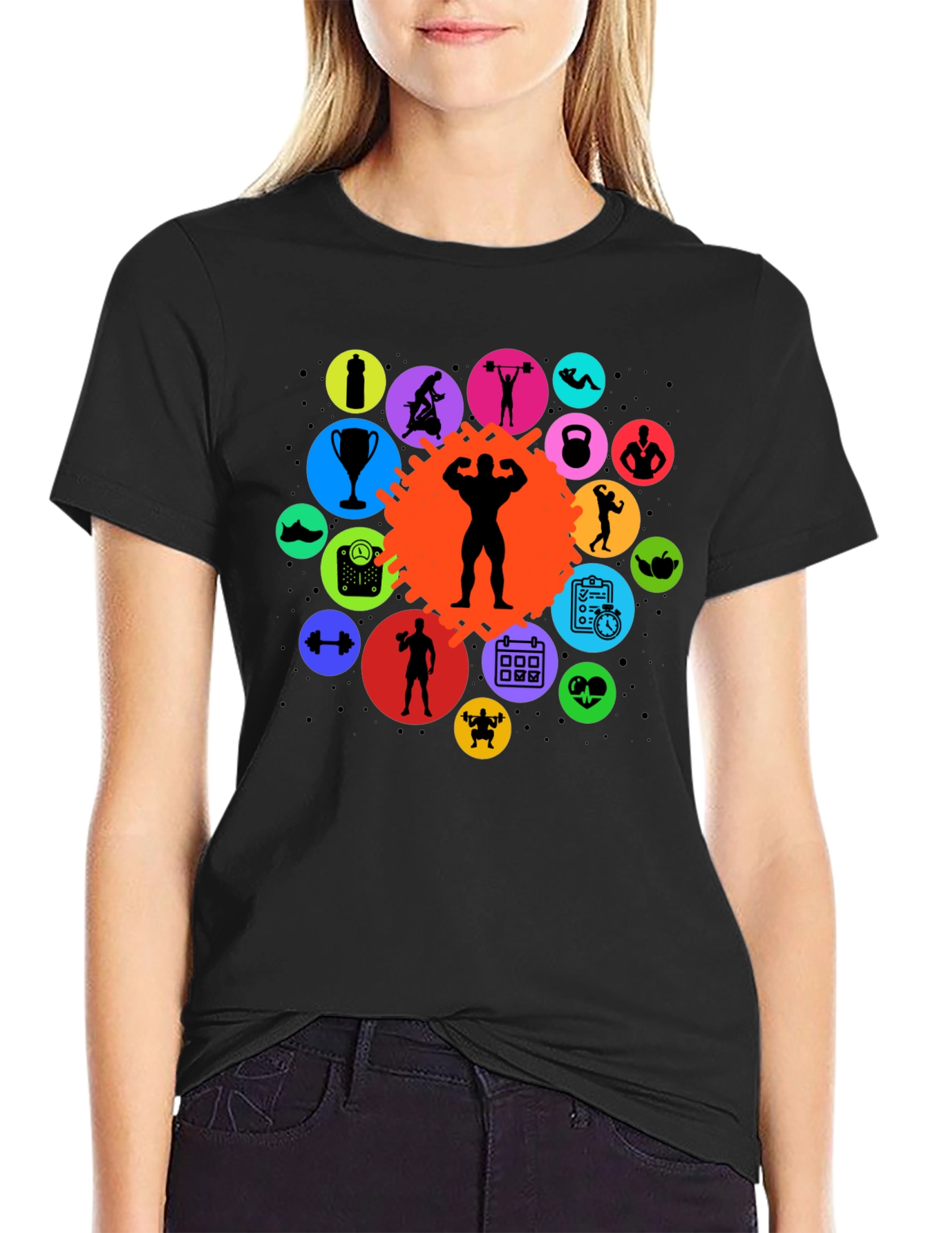Gym Life Black T-Shirt: Fitness Design