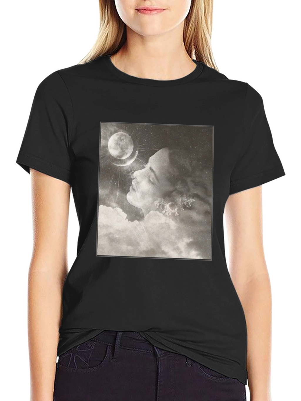 Moonlit Dream T-Shirt - Black Graphic Tee