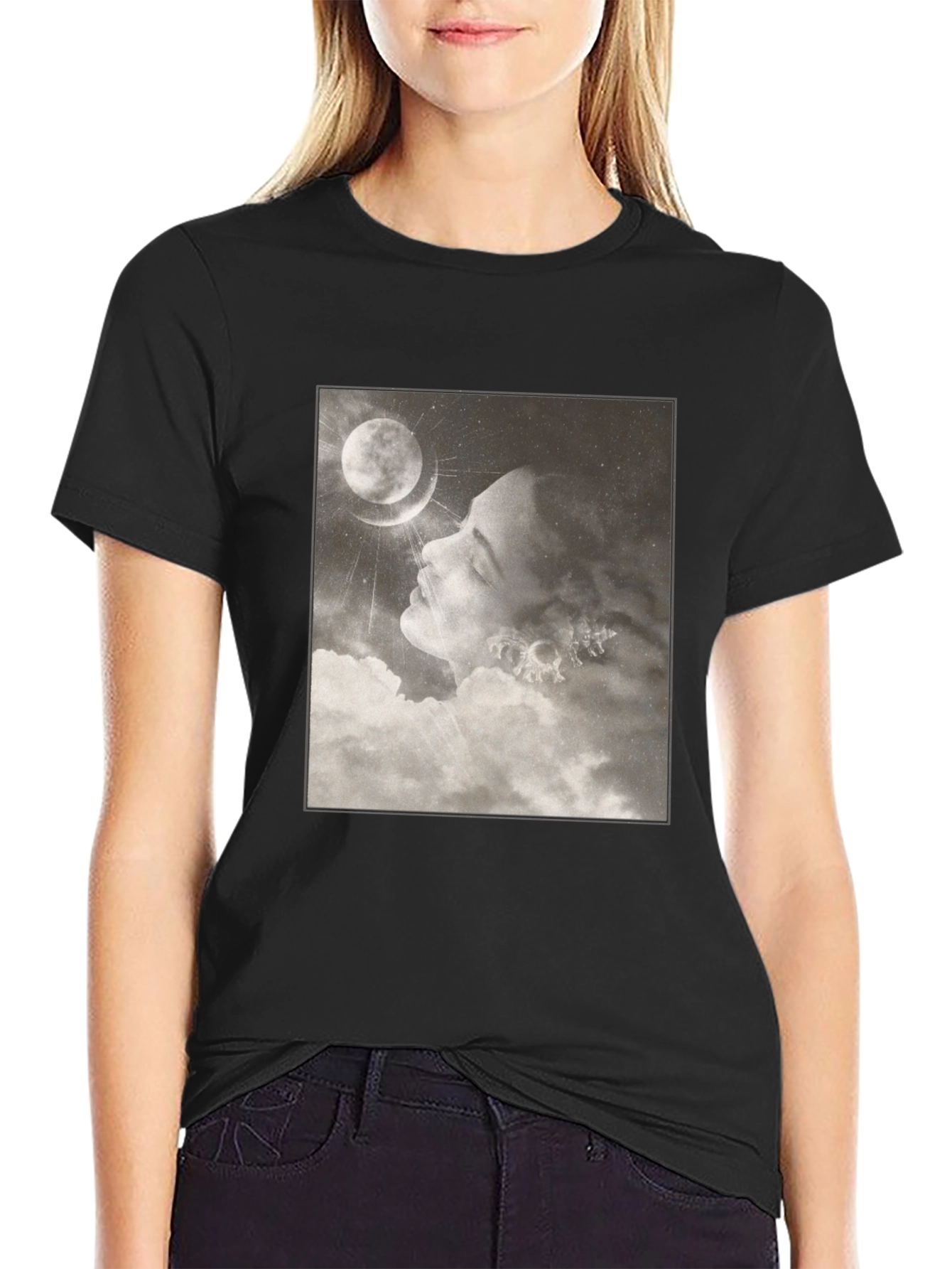 Moonlit Dream T-Shirt - Black Graphic Tee