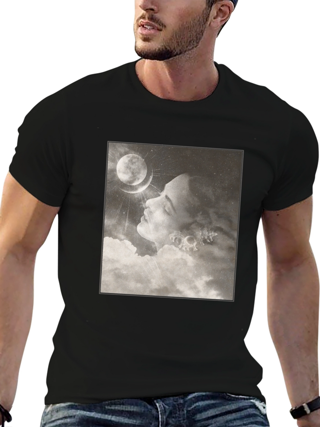 Moonlit Dream T-Shirt - Black Graphic Tee
