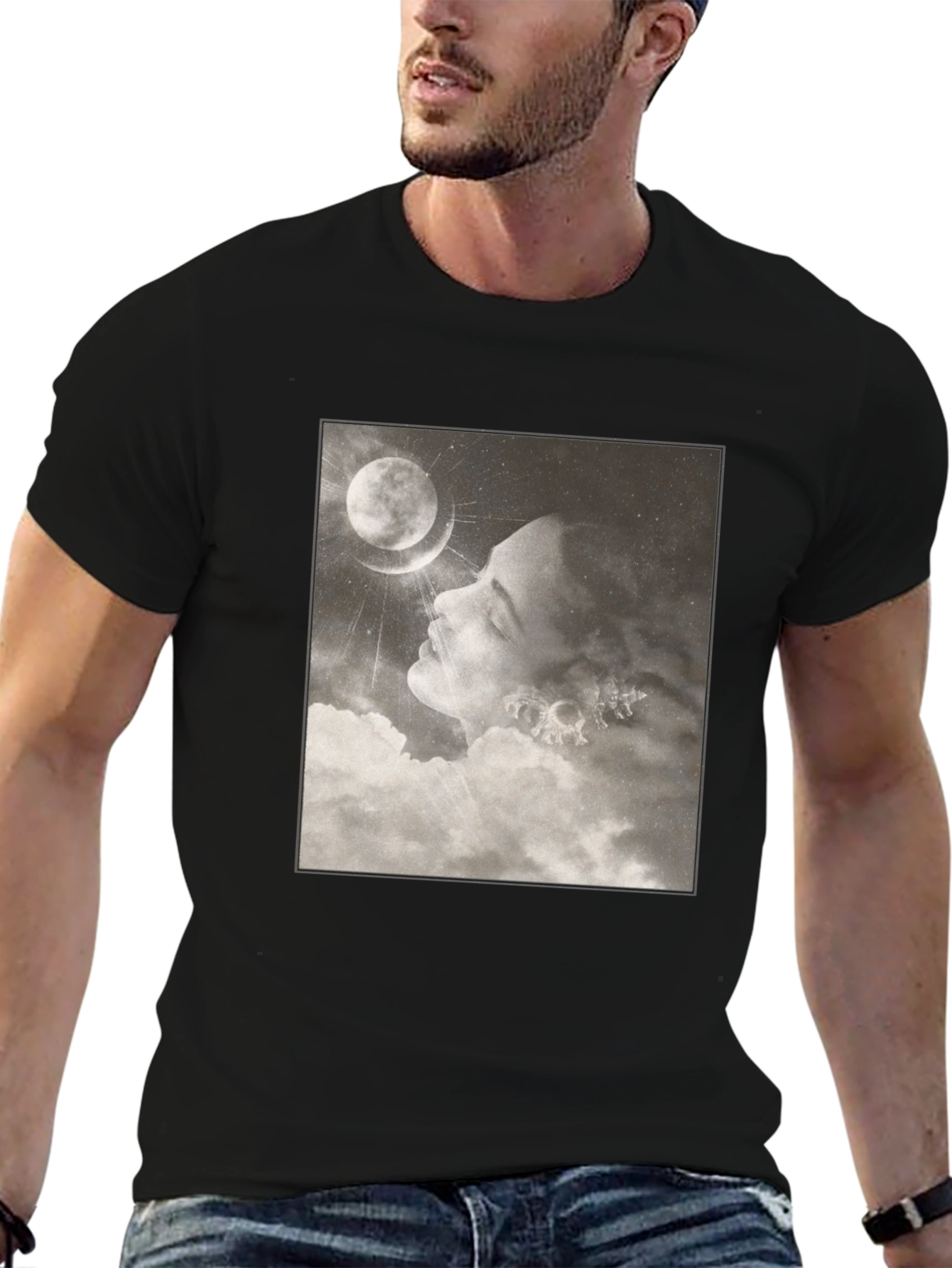 Moonlit Dream T-Shirt - Black Graphic Tee