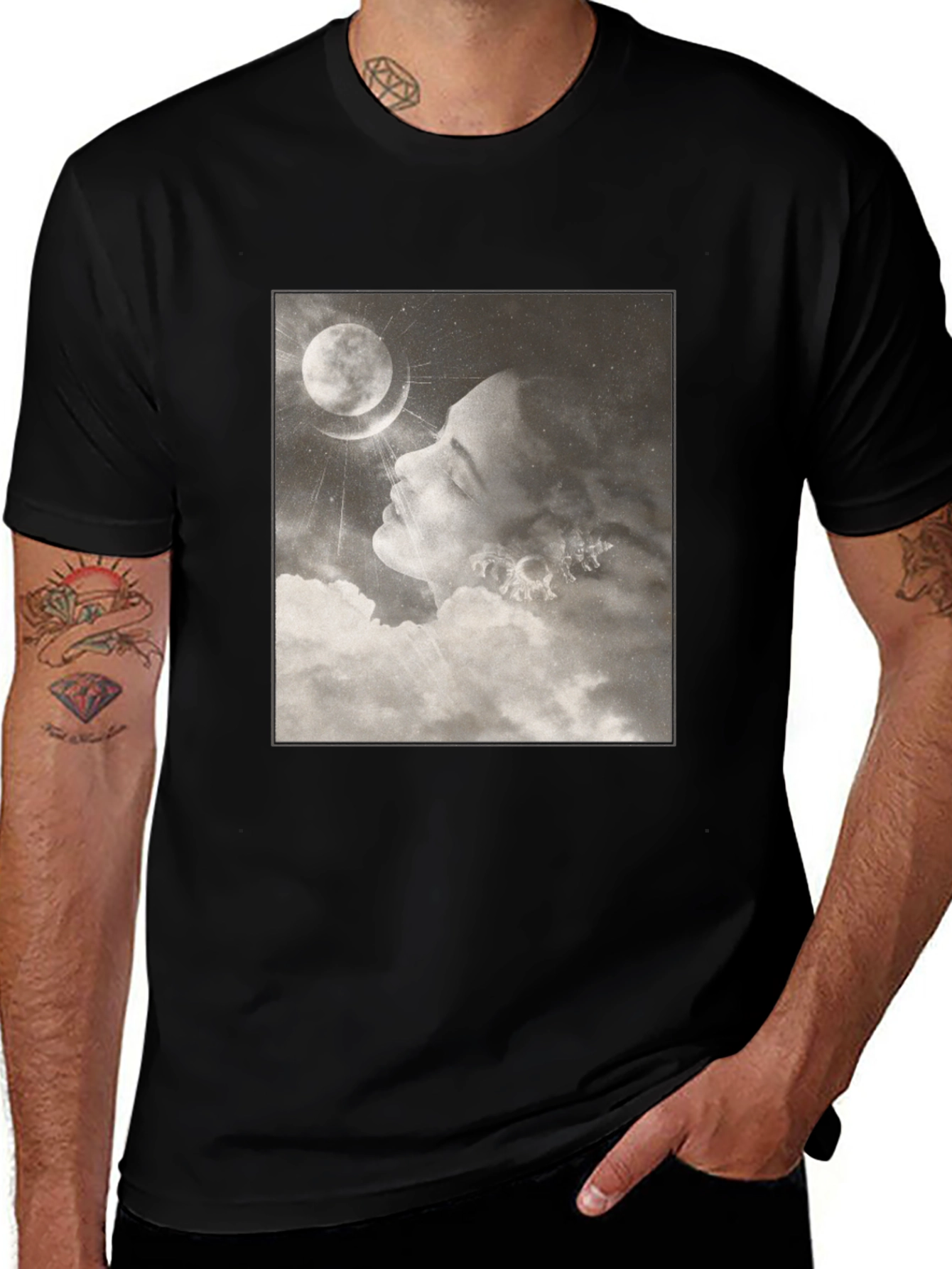Moonlit Dream T-Shirt - Black Graphic Tee