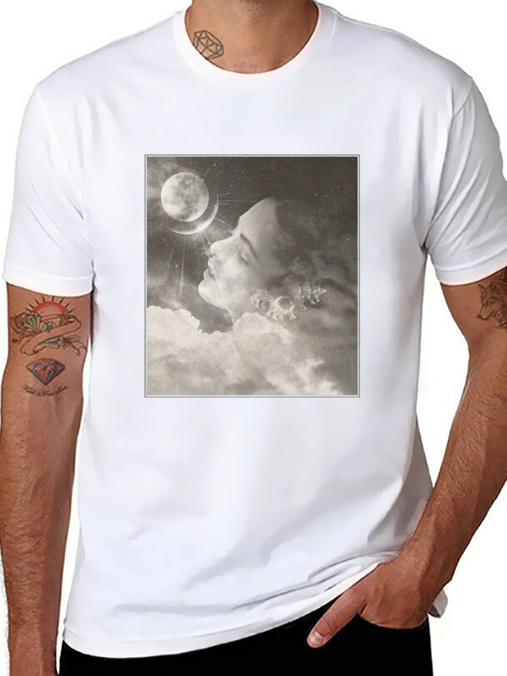 Moonlit Dream T-Shirt - Black Graphic Tee
