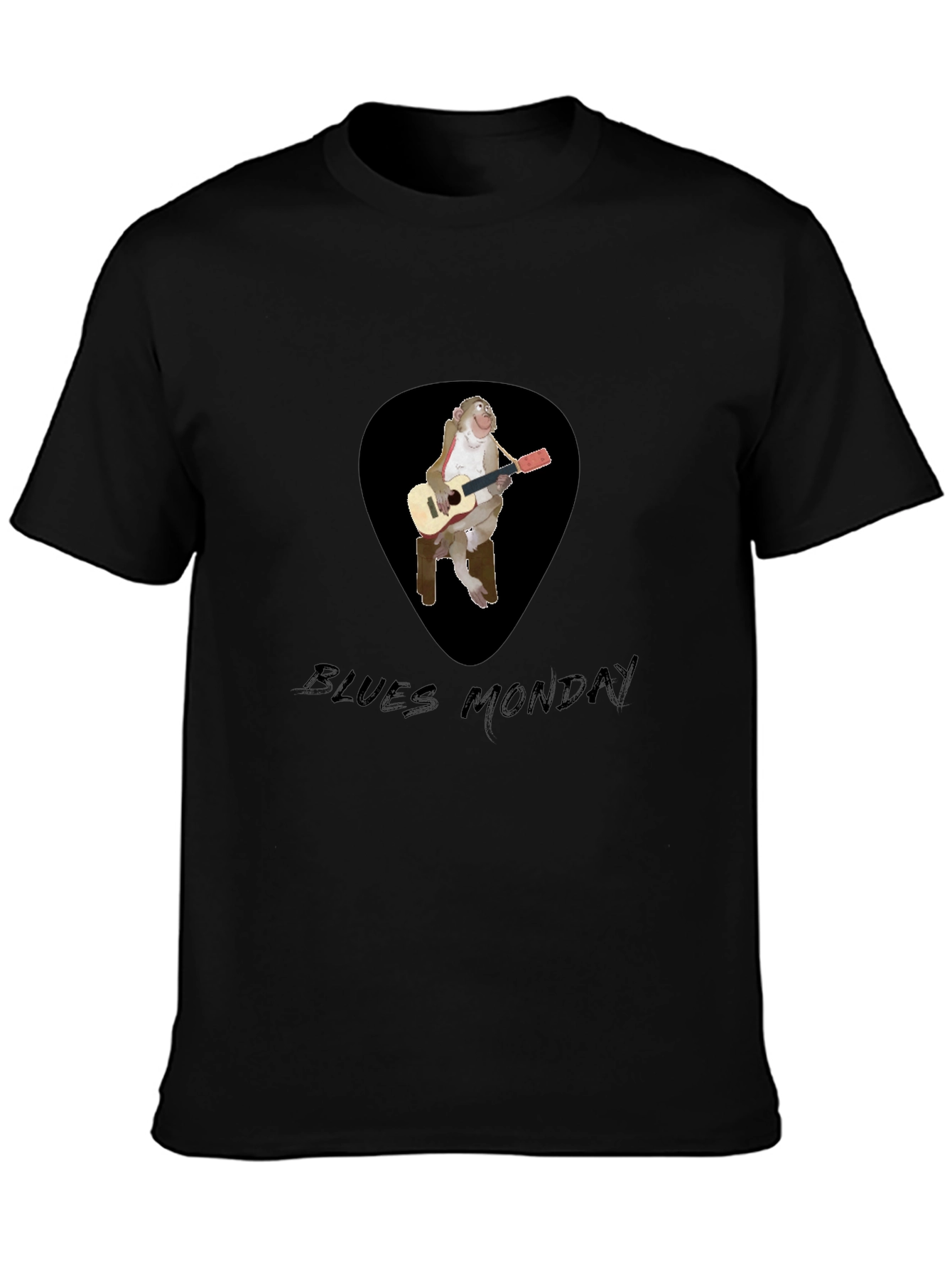 Blues Monkey Guitarist Black T-Shirt