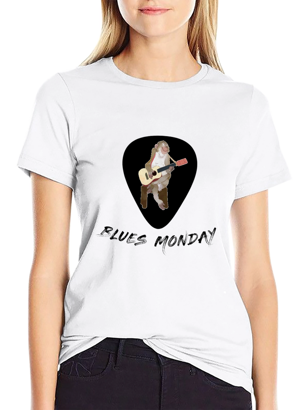 Blues Monkey Guitarist Black T-Shirt