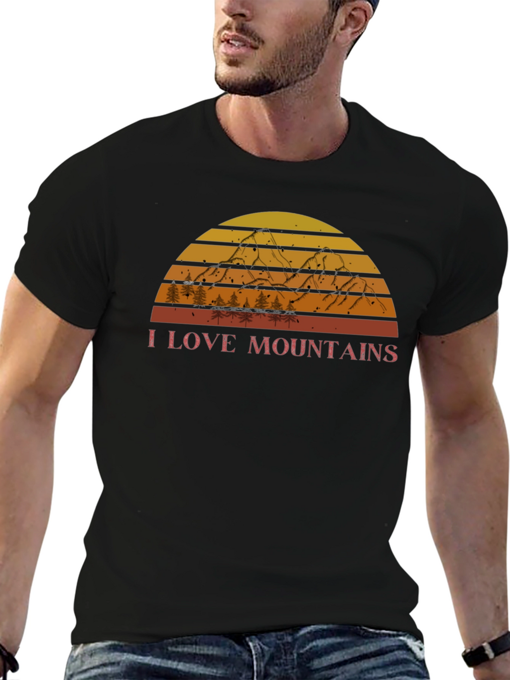 I Love Mountains Retro Graphic Tee